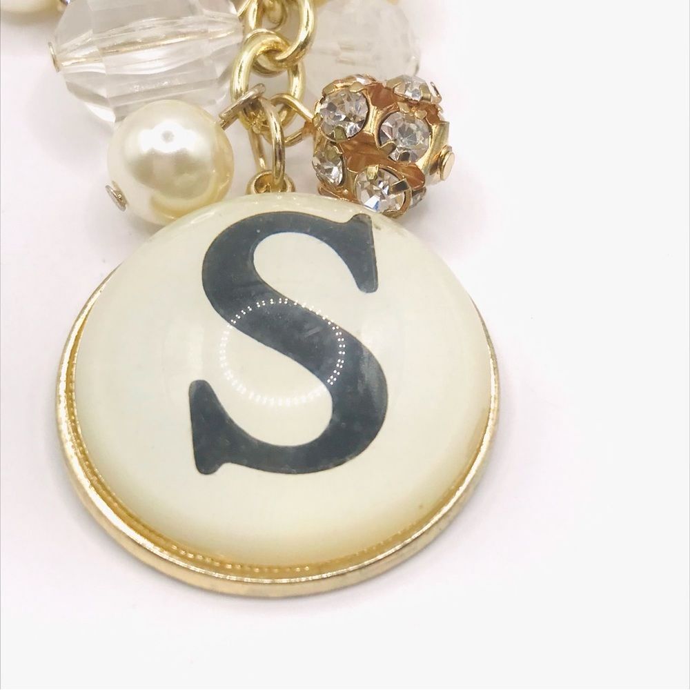 Gold Chic Initial S Keychain Keyring Car Accessory - Picture 4 of 6